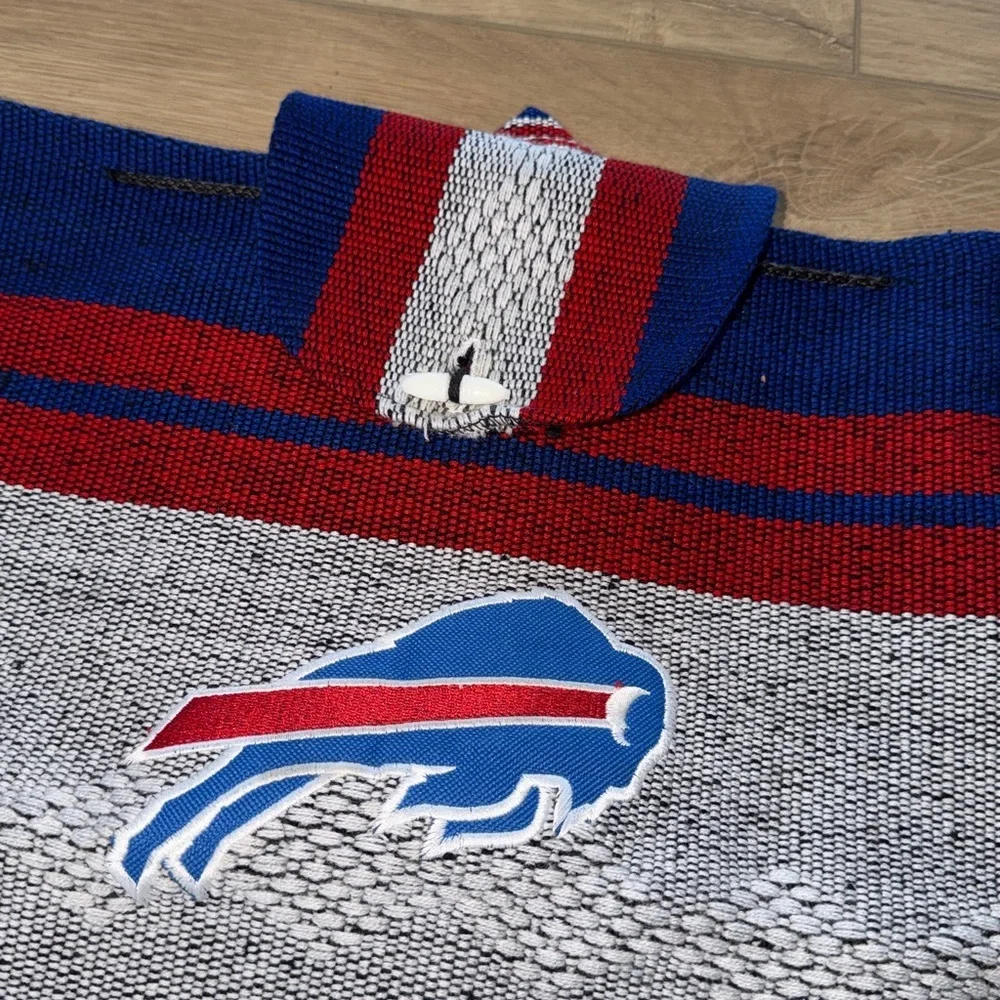 Buffalo Bills red and blue striped drawstring cinch sack backpack w/ team logo